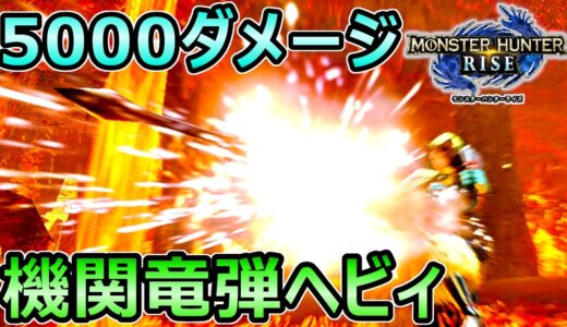 【モンハンライズ】合計5000ダメージ 機関竜弾特化ヘビィボウガン装備 最強の火力【MHRise モンスターハンター】