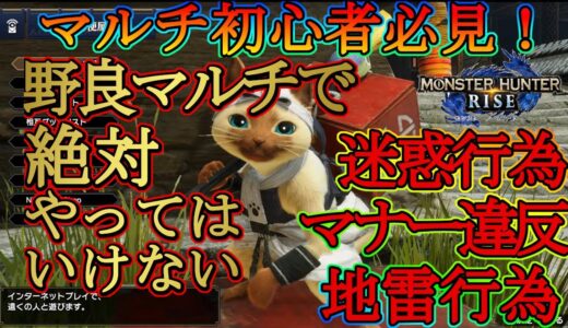 【モンハンライズ】初心者向け‼野良マルチプレイや参加要請で絶対やってはいけない迷惑行為やマナー違反について皆は知ってますか？気付かずやっている人も居るかも？【ＭＨＲise】