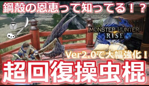 【MHRise/モンハンライズ】鋼殻の恩恵って知ってる？？クシャの力を得た超回復操虫棍がめっちゃ強かった！！おススメ武器と防具のご紹介（おすすめ/汎用性/超回復/クシャルダオラ/装備紹介）