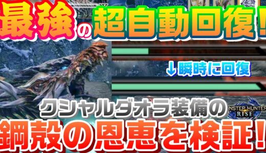 【モンハンライズ】最強の超自動回復！クシャルダオラ装備の鋼殻の恩恵を検証するモンハンライズ【モンスターハンターライズ】【大剣】