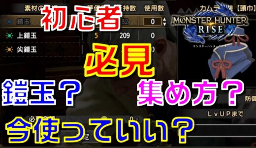 【モンハンライズ】初心者だから解らない鎧玉？どう使う？今使っていい？集め方？などを答えます