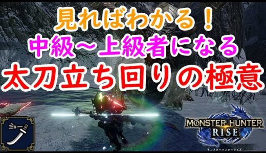 【モンハンライズ】太刀立ち回り解説！見切り斬りで終わらない上達のための意識を解説