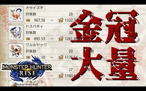 金冠大量入手！？金冠の仕組みと効率的な集め方について解説！！！！！【モンハンライズ】【MH Rise】