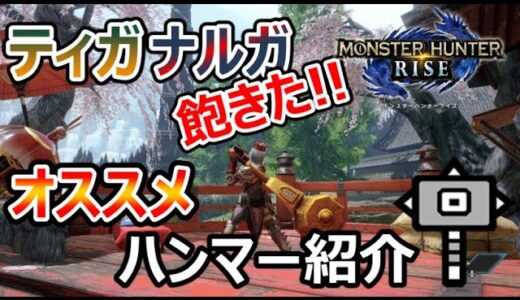 【モンハンライズ】ティガナルガハンマーに飽きた人向け！オススメハンマー紹介～第一段～【MHRise】