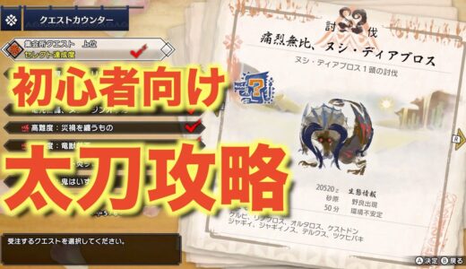 【MHRise】初心者向けソロ攻略！ヌシ・ディアブロス　太刀　モンスターハンターライズ　MONSTER HUNTER RISE