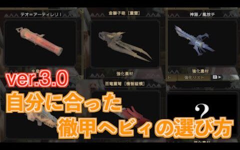 【MHRise】ver.3.0からの自分に合った徹甲ヘビィの選び方