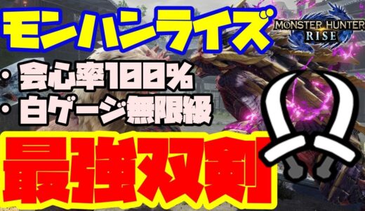 【モンハンライズ】最強双剣紹介！会心100％、切れ味MAXで誰でも作れる便利武器【双剣】