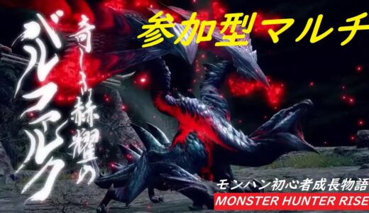 [モンスターハンターライズ　参加型マルチ]#25 初心者ハンターもHR100に!!　バルファルク討伐後、ヌシ系モンスターに挑む!!ソロ後、マルチやるのでご参加お待ちしております♪