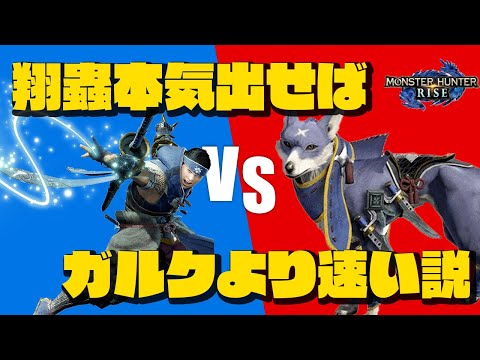 モンハンライズ 翔蟲で本気出せばガルクより速い説 大社跡縦断競争 Mhrise モンスターハンターライズ ガルク速報