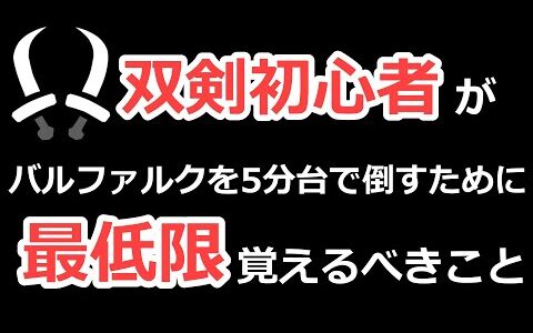 【モンハンライズ】双剣初心者がバルファルクを５分台で倒すために最低限覚えるべきこと