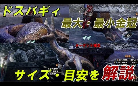 最大金冠】ドスバギィ【最小金冠】 サイズ詳細・目安 モンスターハンターライズ 金冠集め