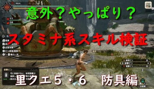 【モンハンライズ　弓】弓使いが里クエ５・６で選ぶ防具のスキルを検証してみました！【MHRise】