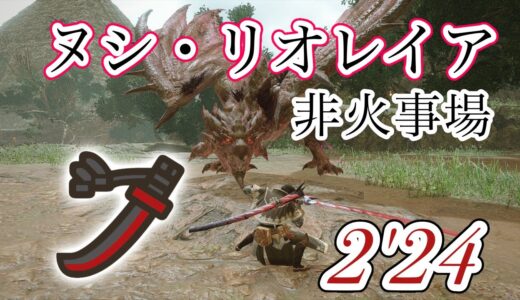 【モンハンライズ】ヌシ・リオレイア 非火事場 2’24″56 太刀 ありあり / Apex Rathian Long Sword【MHRise】