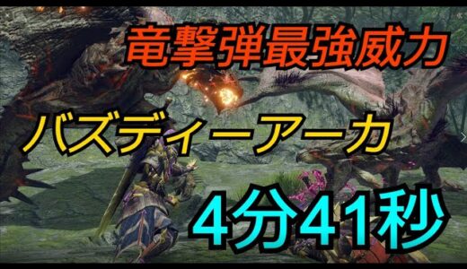 モンスターハンターライズ　イベクエ「夫婦げんかはガルクも食わない」竜撃弾最強威力バズディーアーカで5分以内にクリアを目指す　4分41秒（字幕付き）