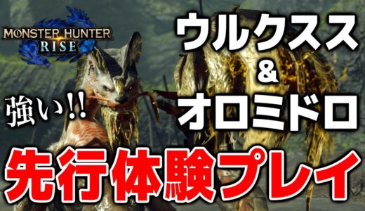 【MHRise】モンスターハンターライズ先行体験プレイ！ウルクススとオロミドロに挑戦！狩猟笛とヘビィボウガンを使ったよ【モンハンライズ】