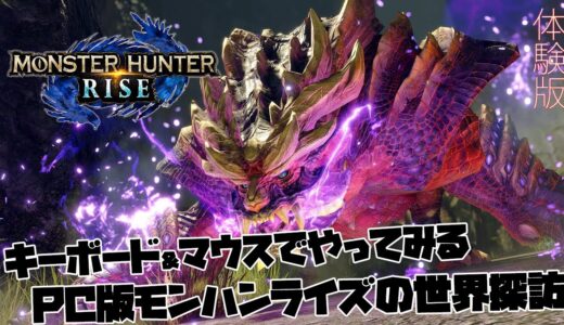 【PC版モンハンライズ】 初めてキーボードとマウスでやってみるモンスターハンター 【MHRiseSteamDemo】