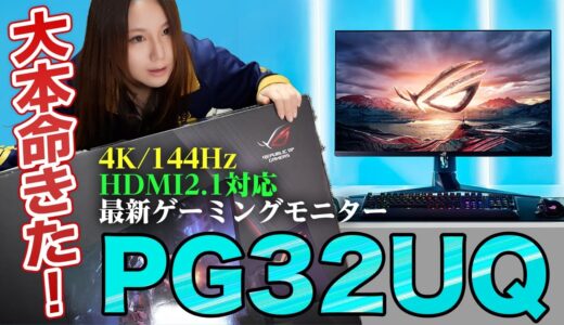 【機材紹介】最新ゲーミングモニターの大本命！4K＆HDMI2.1対応「ROG Swift PG32UQ」でSTEAM版モンハンライズとPS5で遊んでみた
