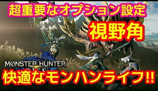 【モンハンライズ】オプションで快適な狩りをしよう！視野角設定等
