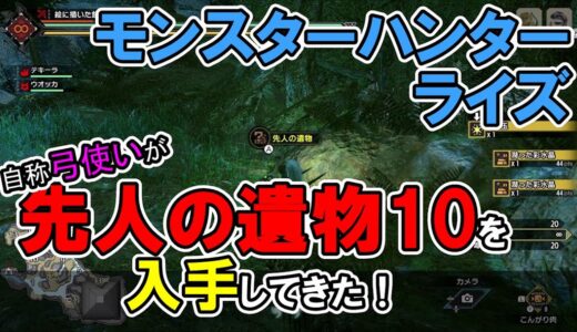 【モンハンライズ/先人の遺物】水没林の最難関 ｢先人の遺物10(古めかしい手記)｣を入手！【モンスターハンターライズ/自称弓使い】Going to get the relic record 10!