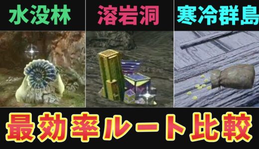 【モンハンライズ】カムラポイント稼ぎに最適なルートを比較！水没林/溶岩洞/寒冷群島【MHRise】