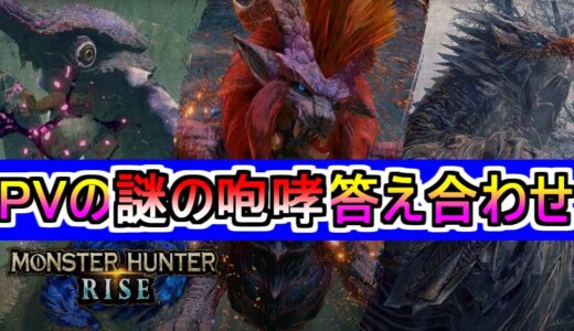 ＰＶの謎の咆哮の答え合わせ　モンハンライズMHRise