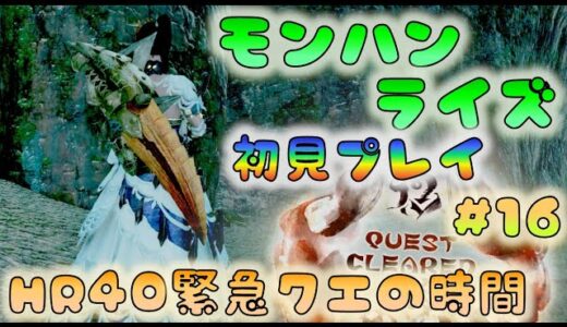 🔴【モンハンライズ/MHR】初見プレイ　HR40きたー！　緊急クエの時間だああ　#16　[220121]