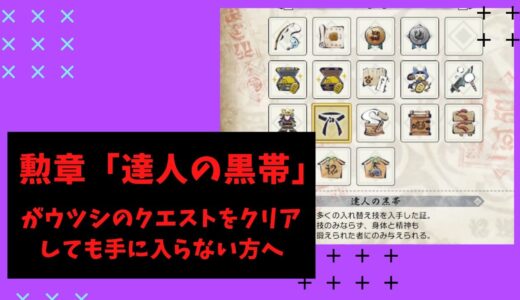 【モンハンライズ】勲章「達人の黒帯」の入手条件と気を付けること！