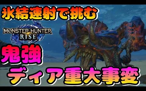 【モンハンライズ】氷結速射ライトで魔改造ディアに挑戦するぞっ‼遊び尽くせ!!＃モンハンライズ＃ヌシディアブロス＃百竜ライト＃属性弾＃イベクエ＃重大事変＃ゆっくり実況