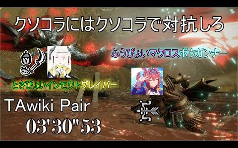 【モンハンライズ】赫耀動乱　操虫棍弓TAwikiペア　03’30”53/Crimson Glow Valstrax/Insect Glaive＆Bow Pair【MHRise】