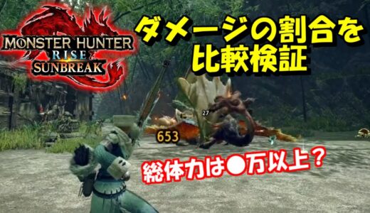 サンブレイクの映像からライズとのダメージの割合を比較検証してみた