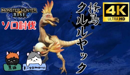 【4Kゲーム実況】モンスターハンターライズ／MONSTER HUNTER RISE ※クルルヤックソロ討伐