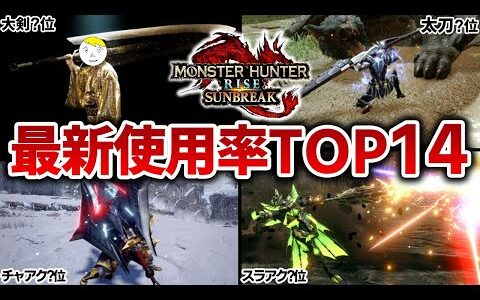【サンブレイク】最新武器使用率ランキング！投票総数9000票以上！