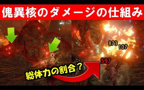 傀異化モンスターの赤い部分　傀異核の爆発ダメージの仕組み　モンハンライズサンブレイクMHRise
