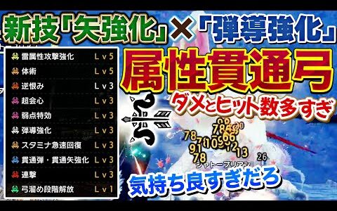 【弓必須技】矢強化に弾導強化スキルを載せると…火力がバケモンになるんだがwww【モンハンサンブレイク】