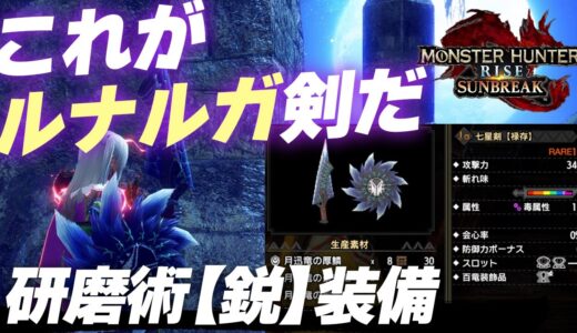 ナルガクルガ希少種5分台！七星剣【禄存】と研磨術【鋭】の装備が強すぎる【モンハンサンブレイク】