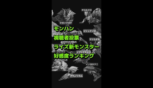 【モンハン】ライズ新モンスター好感度ランキングBest3