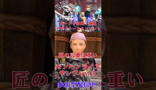 【モンハンライズサンブレイク】ガーグァ部隊 隊服　デザイナーよりコメント#shorts
