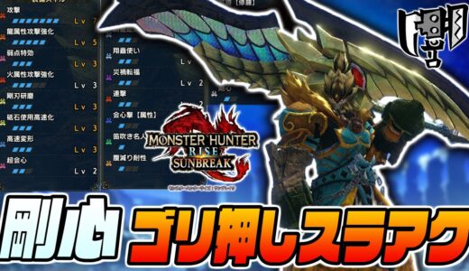 【ゴリ押し】新スキル剛心で殴りまくるスラアク装備が快適だった【モンスターハンターライズサンブレイク】全属性対応