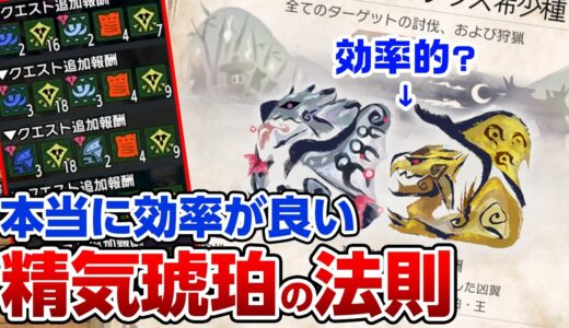 精気琥珀の新事実！最多報酬はヌシだけど…本当に効率が良い傀異討究クエスト追加報酬の法則【モンハンライズ サンブレイク】