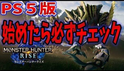 【PS5版MHRise】初心者 復帰勢必見！始めたら即やるべきチェック！設定項目＆アプデで変わった初期と違うムーブもあるよ(概要もチェック)【モンハンライズ