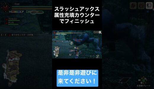 モンハンライズ サンブレイク　ナルガクルガに属性充填カウンターでフィニッシュ　スラアク
