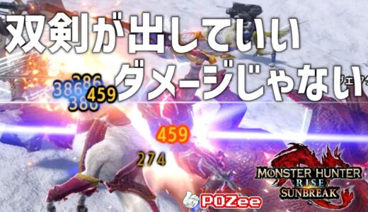【双剣】双剣がいよいよ意味不明な火力を出し始めた・・・【モンハンライズサンブレイク】