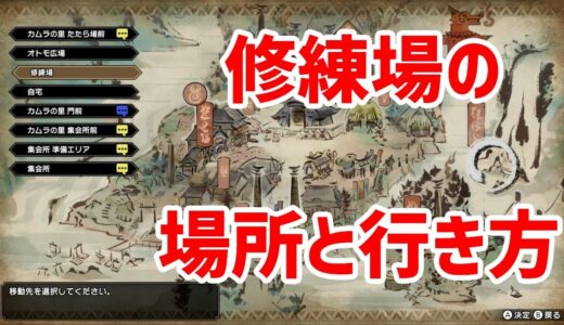 【モンハンライズ】修練場の場所と行き方【トレーニング】