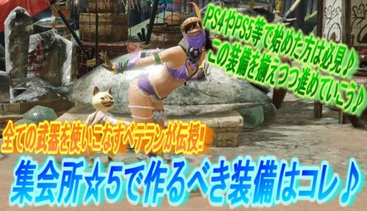 【モンハンライズ 装備】PS4やPS5等で最近始めた方は必見♪集会所上位☆5で作るべき装備を全ての武器ごとに紹介♪