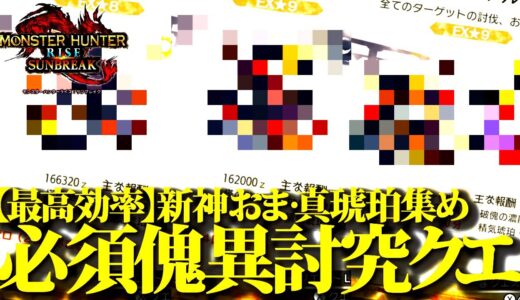 【最新版】『新神おま&真琥珀』集めに最高効率。必ず揃えておきたい、優秀な意外とシンプル傀異討究クエまとめ。【モンハンライズサンブレイク】