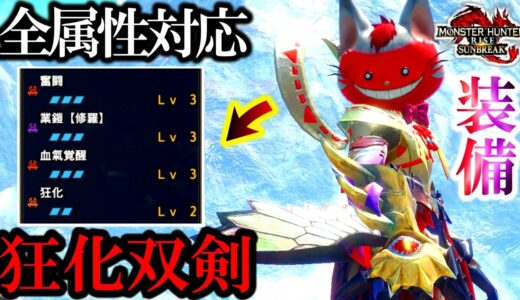 【血氣覚醒×狂化双剣】まず”この装備”作っとけばいい！チート火力すぎて、他武器がバカらしくなる…【モンハンサンブレイク】