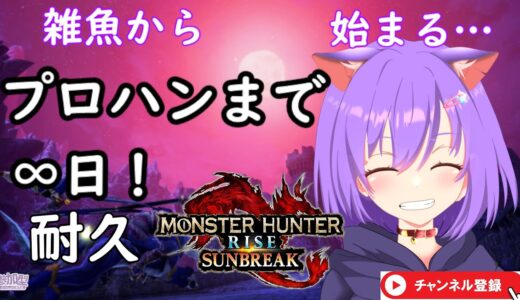 2023/7/29　【モンスターハンターライズ/サンブレイク】プロハンへの道38日目【耐久】狩りが早いかch登録者760名達成が早いか！