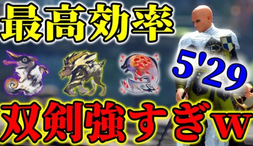 【モンハンSB】最高効率!!５分で王琥珀100個近く集める「最強双剣」が完成しました。【双剣のゴール装備】