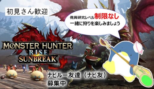 11/25　モンハン参加型配信やります【モンスターハンターライズ：サンブレイク】【switch版】