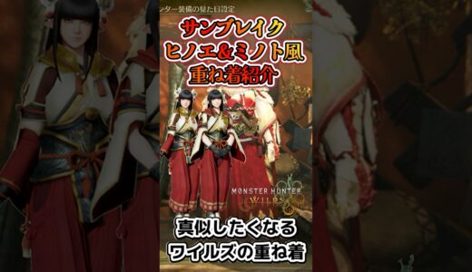 【モンハンワイルズ】ヒノエ＆ミノト風の重ね着！【重ね着紹介】